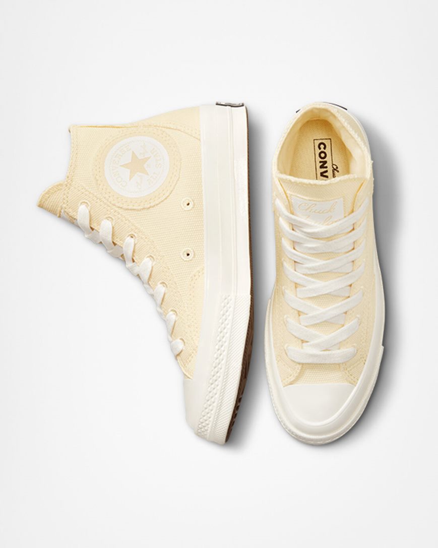 Dámské Boty Vysoké Converse Chuck 70 Raw Edge Béžový | CZ VDIJ34